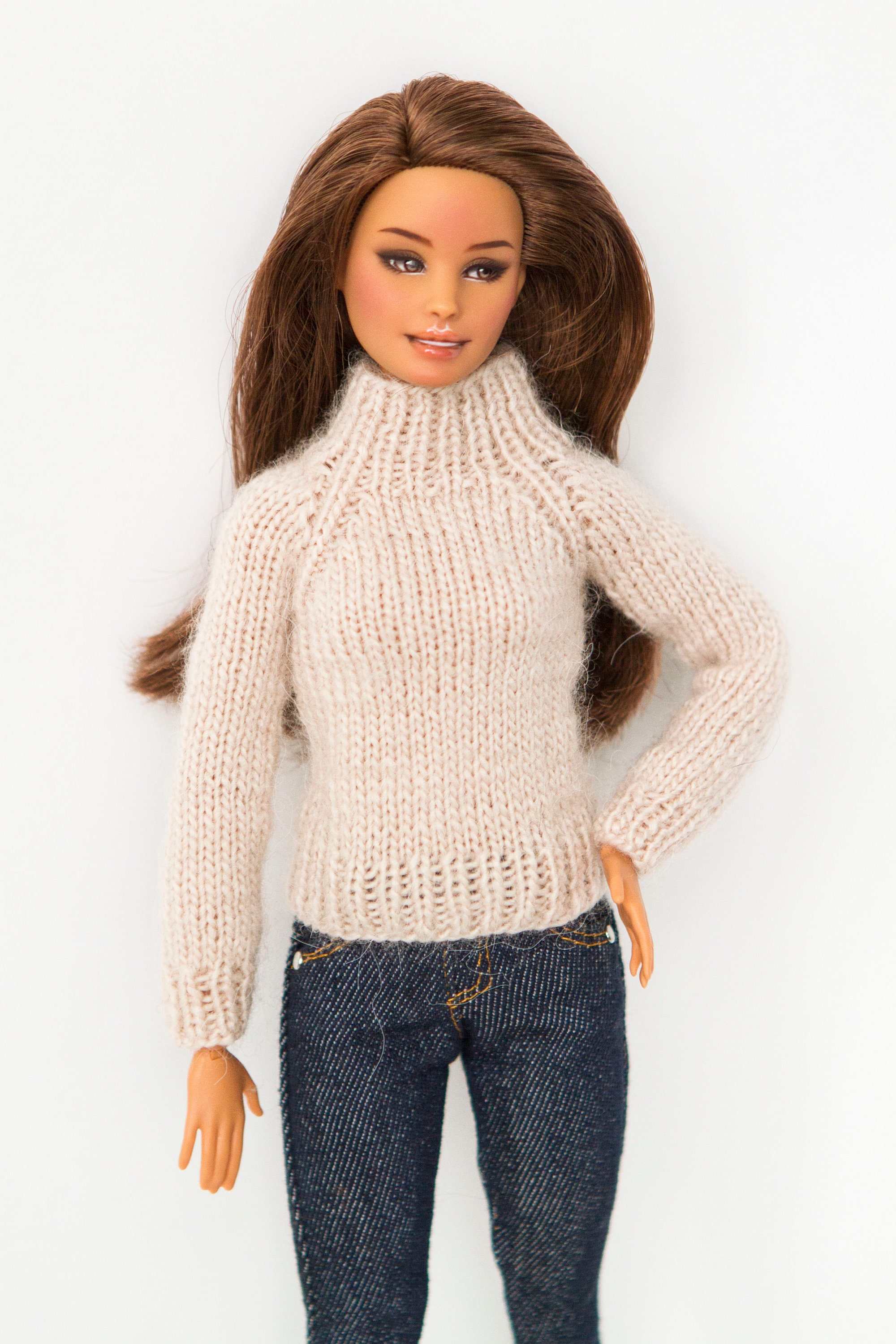 Barbie doll clothes Knitted sweater for Barbie doll Knitted Etsy