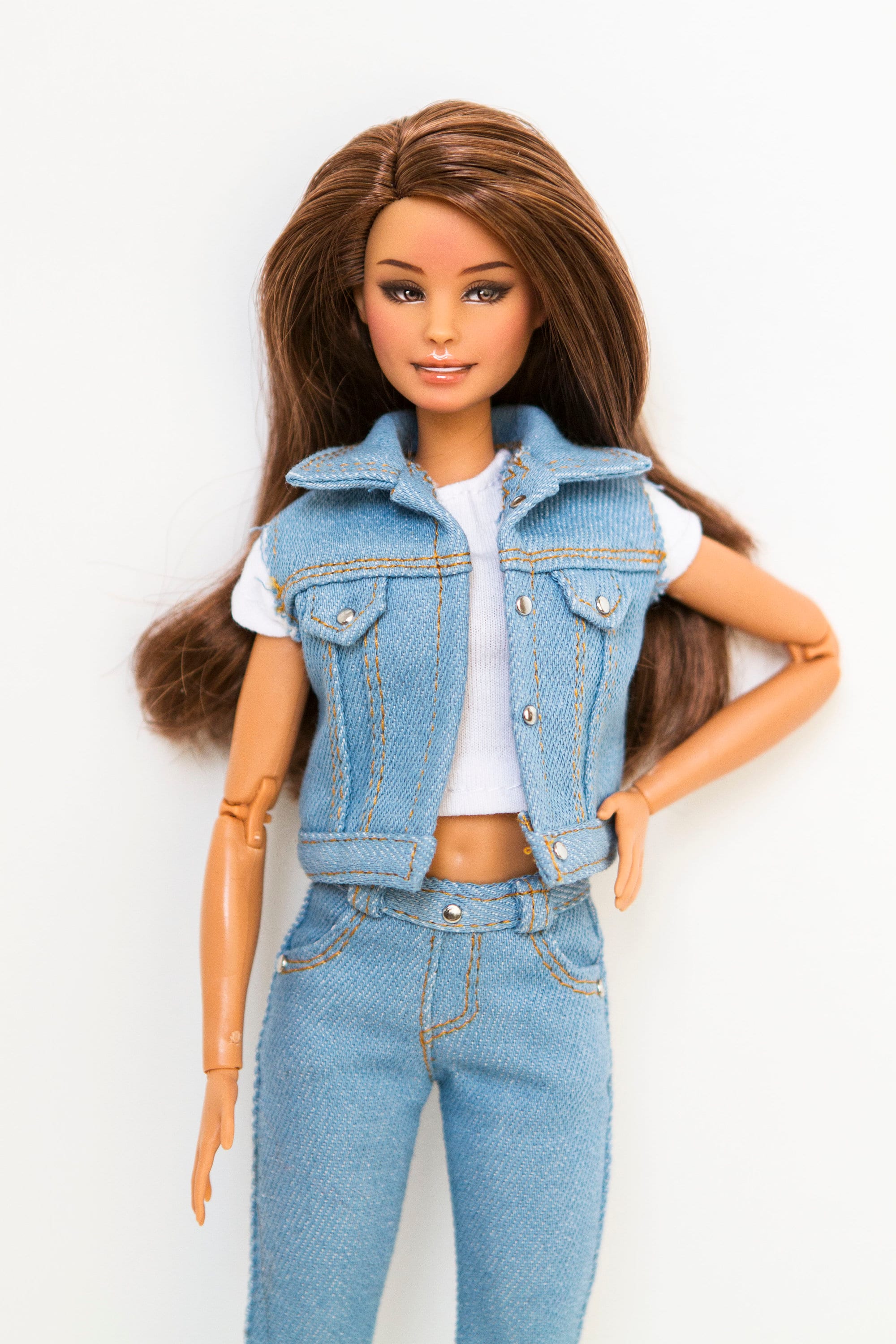 Barbie clothes. jeans and vest for barbie doll Etsy
