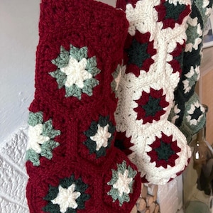 Granny Square Crochet Christmas Stocking Pattern | Vintage Holiday Stocking (Instant PDF Download) image 9