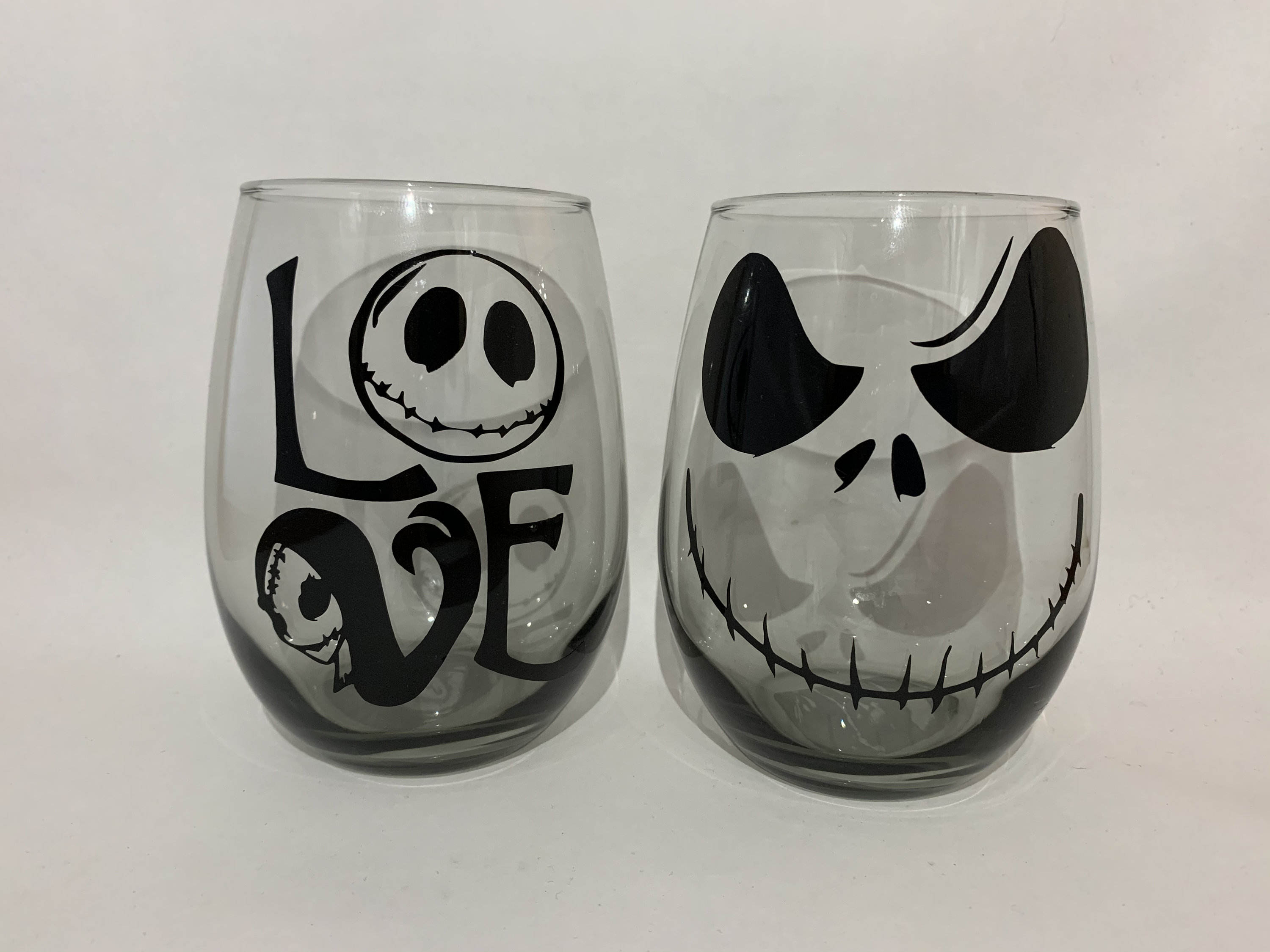 Nightmare before Christmas Wine glasses Etsy