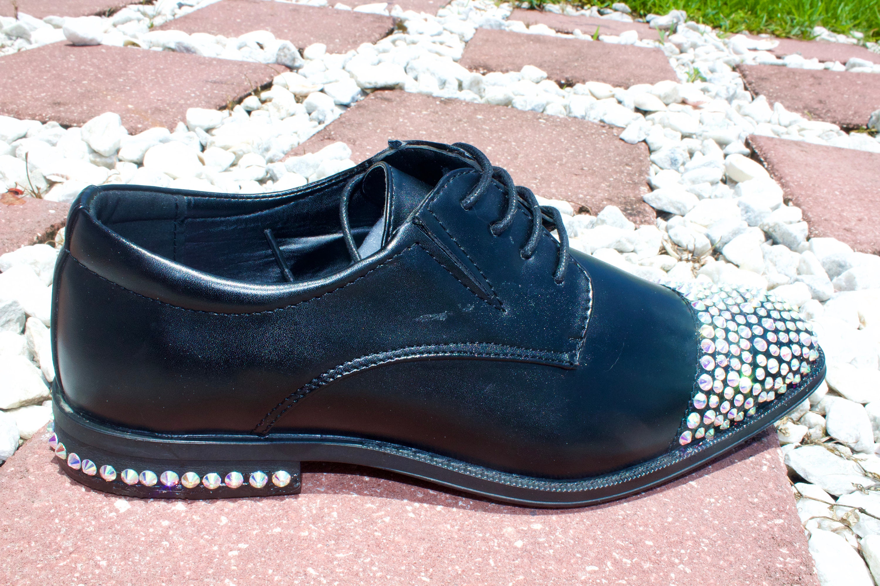 Men Black Luxury Bling Patent Leather Dress Loafers Rhinestone Lace up Pointed Toe Comfy Oxford Breathable Formal Casual Party Wedding Shoes Etsy