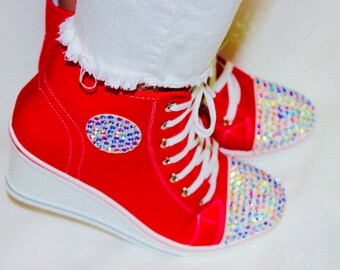 converse wedge sneakers black