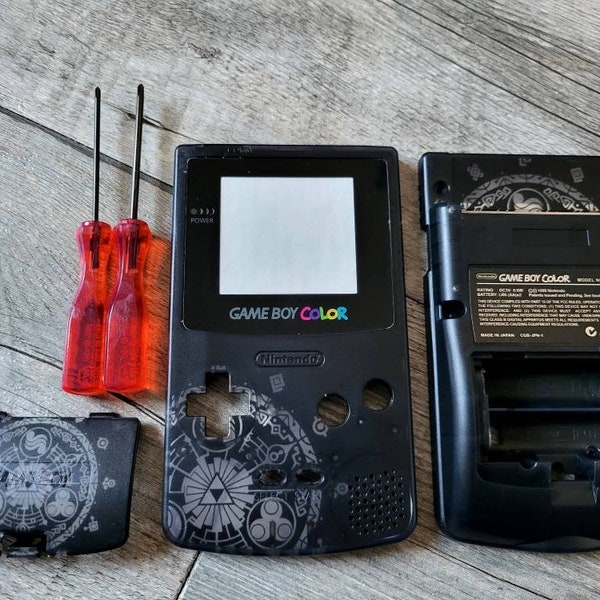 Shell kit for game boy color console black laser engraving