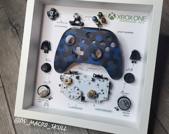 Diorama de caixa de sombra para um controlador decoração de parede sala de jogos joystick desmontagem decoração presente caixa de sombra desmontada