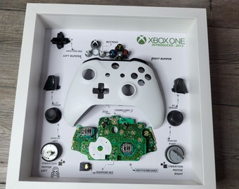 Diorama de caixa de sombra para um controlador de parede decoração de sala de jogos joystick branco desmontagem decoração presente caixa de sombra desmontada
