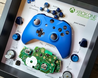 Moldura de controle do Xbox One, arte em caixa de sombra – decoração de parede para controle desmontado para jogadores, presente do Xbox