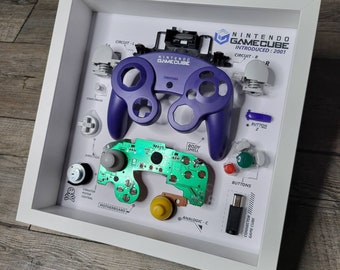 Shadowbox diorama for game cube controller purple wall decor game room