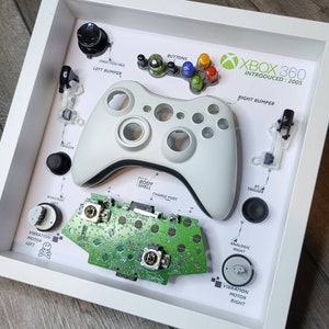 Shadowbox diorama for 360 white controller wall decor game room joystick disassembly decoration gift disassembled shadow box