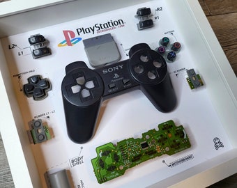 Shadowbox-Diorama für PS1, schwarz, limitiert, PSX-Controller, Wanddekoration, Spielzimmer