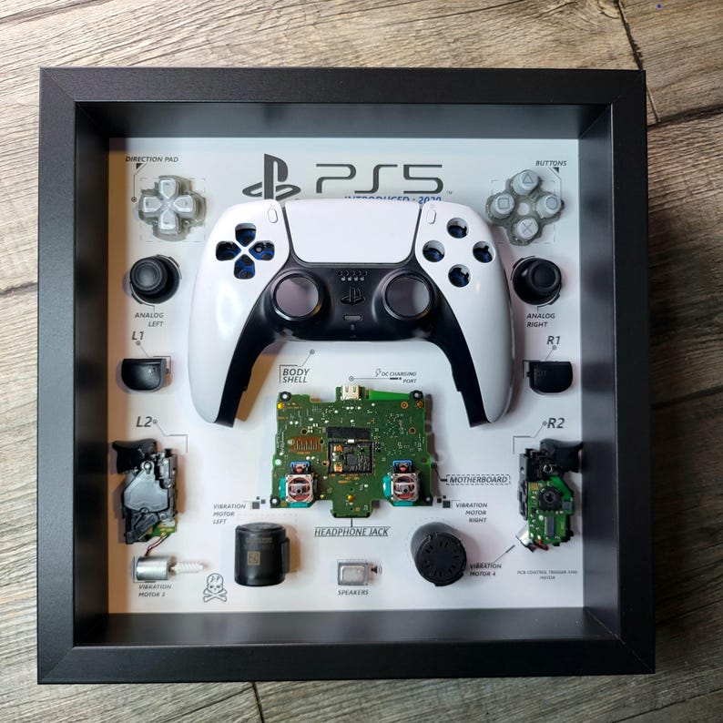 PS5 Controller Frame Art Shadowbox – Disassembled Dualsense Wall Decor ...