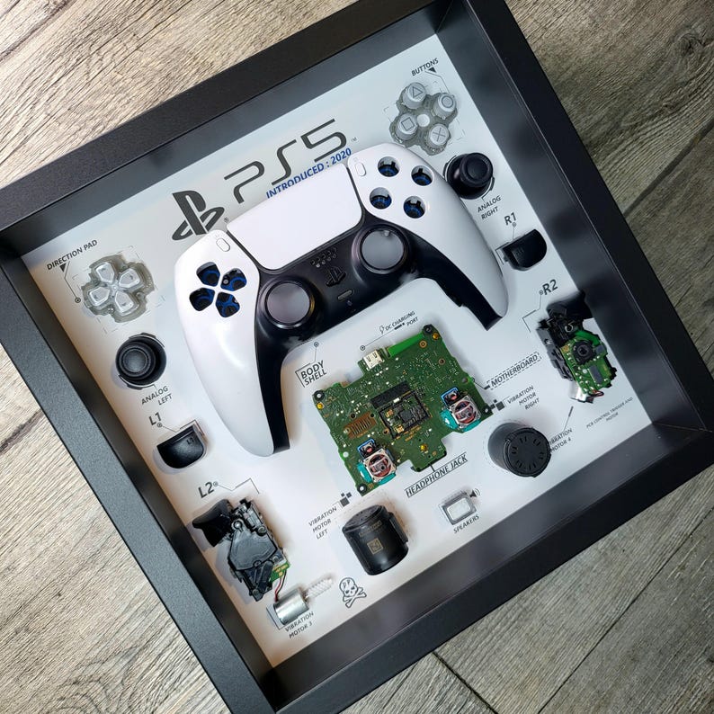 PS5 Controller Frame Art Shadowbox – Disassembled Dualsense Wall Decor ...
