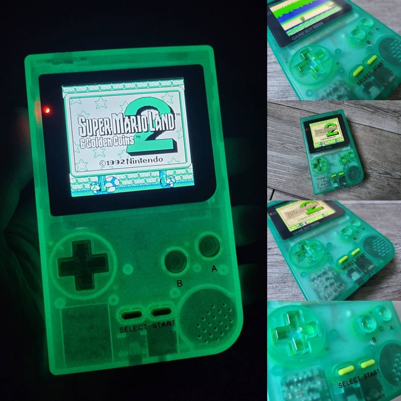 Konsole für Game Boy Pocket GBP IPS grün fluo Bild 1