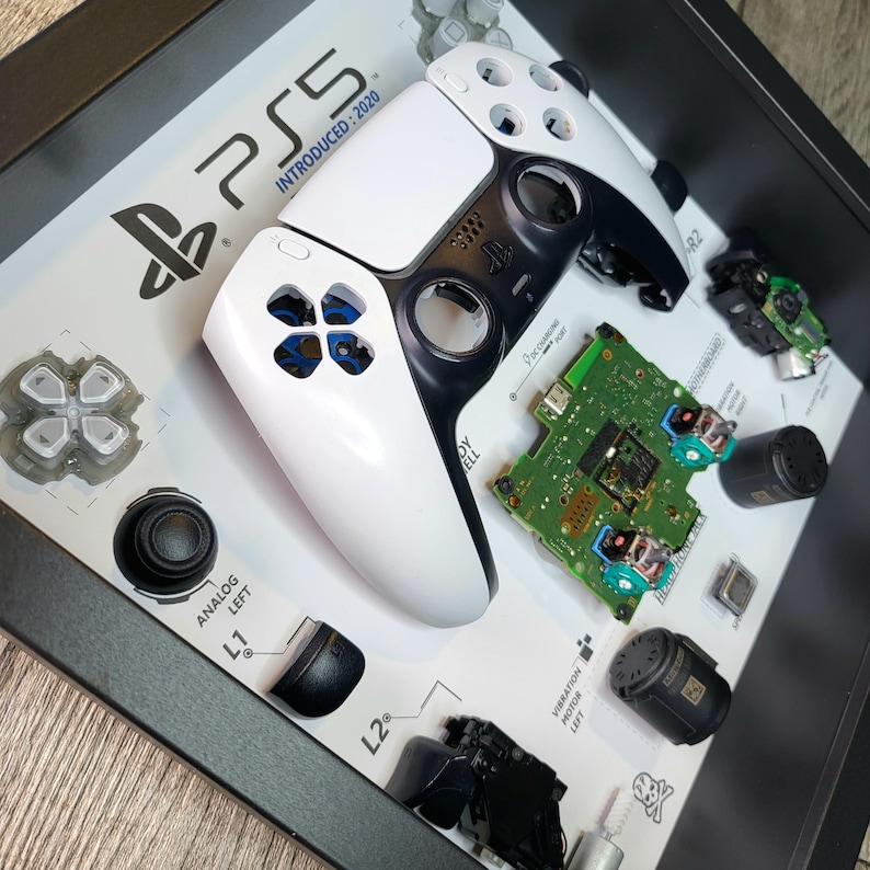 PS5 Controller Frame Art Shadowbox – Disassembled Dualsense Wall Decor ...