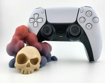 Suporte para controle de ps5, suporte para nuvem de fumaça e caveira, sala de jogos azul e vermelho