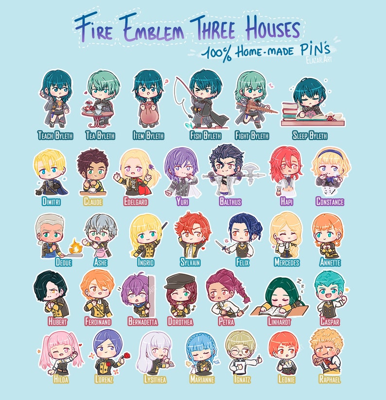 Fire Emblem 3H Homemade PINS Etsy UK