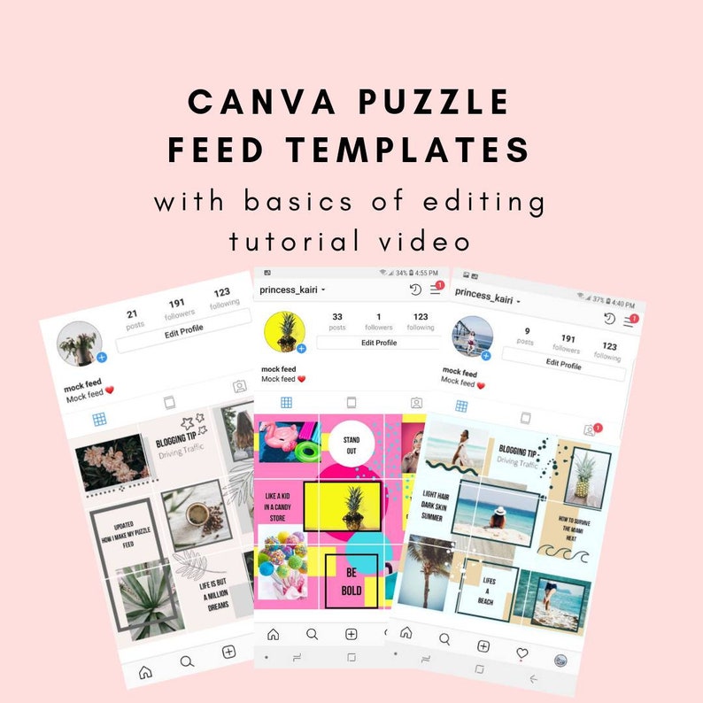image 0 - instagram puzzle template free canva
