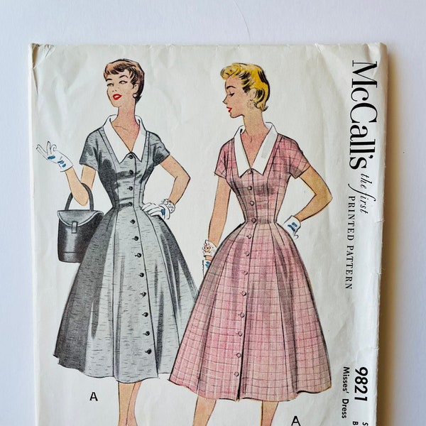 1950’s Shirt Dress Pattern, McCalls 9821, size 16