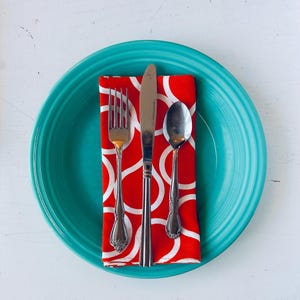 Cloth dinner napkins, set of 4 orange cotton