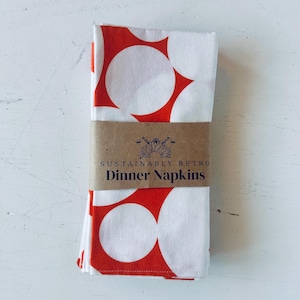 Cloth dinner napkins, set of 4 orange cotton
