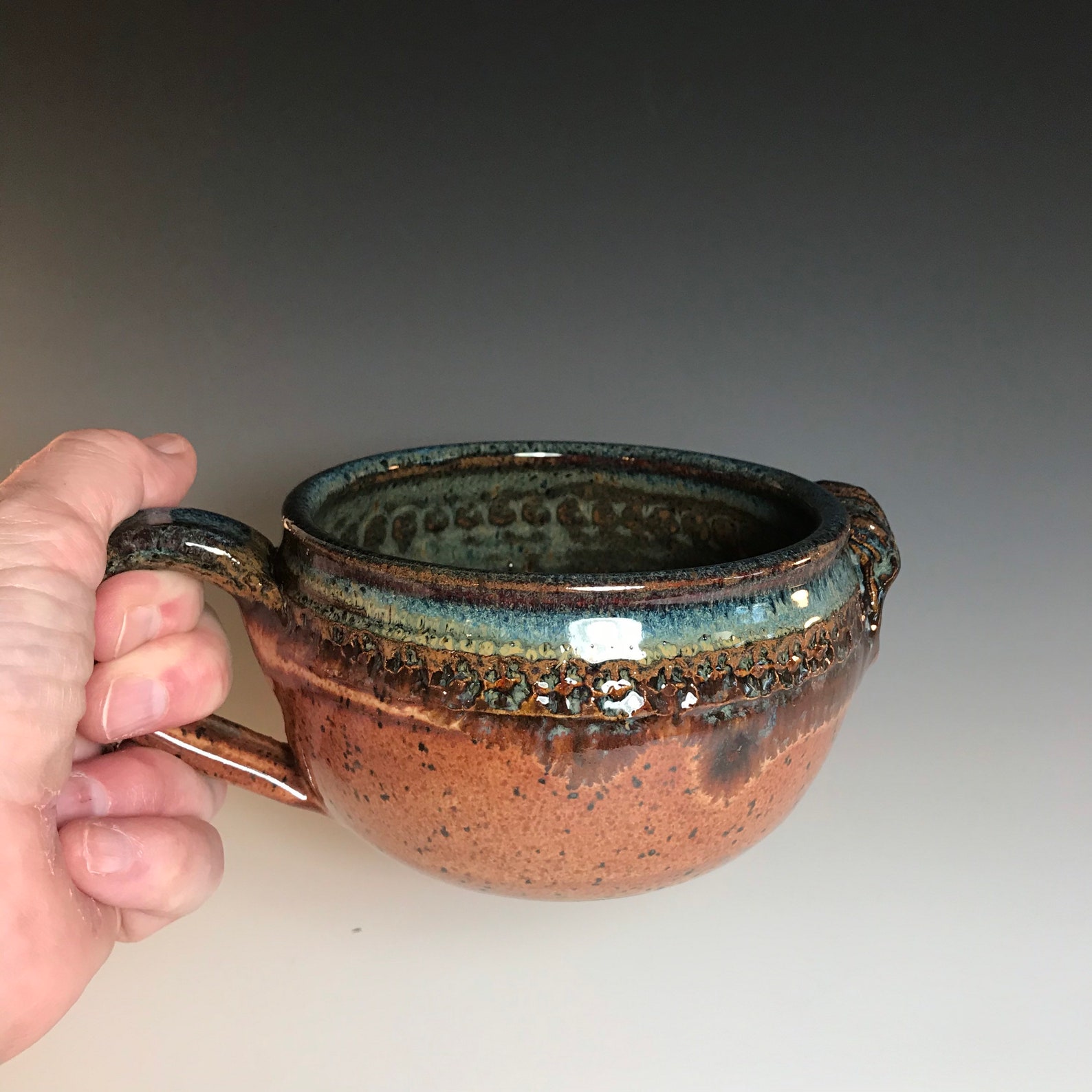 Soup Mugsoup Mug With Handle Soup Mug Pottery Soup Mug 16 Etsy
