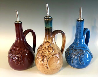 Ceramic Oil Dispenser –  Handmade Farmhouse Kitchen Decor