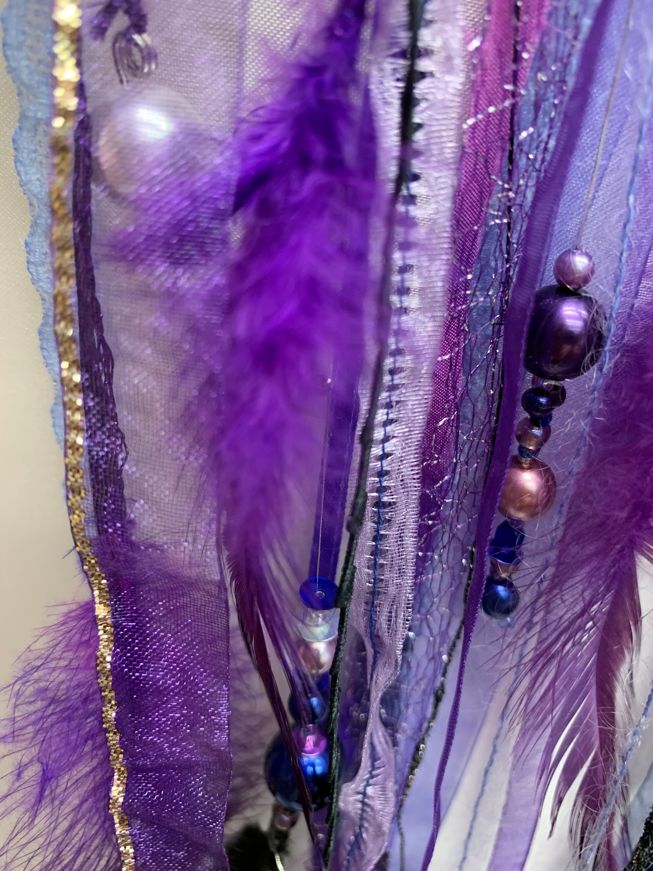 Attrape Rêves Violet, Centre Dentelle Noire