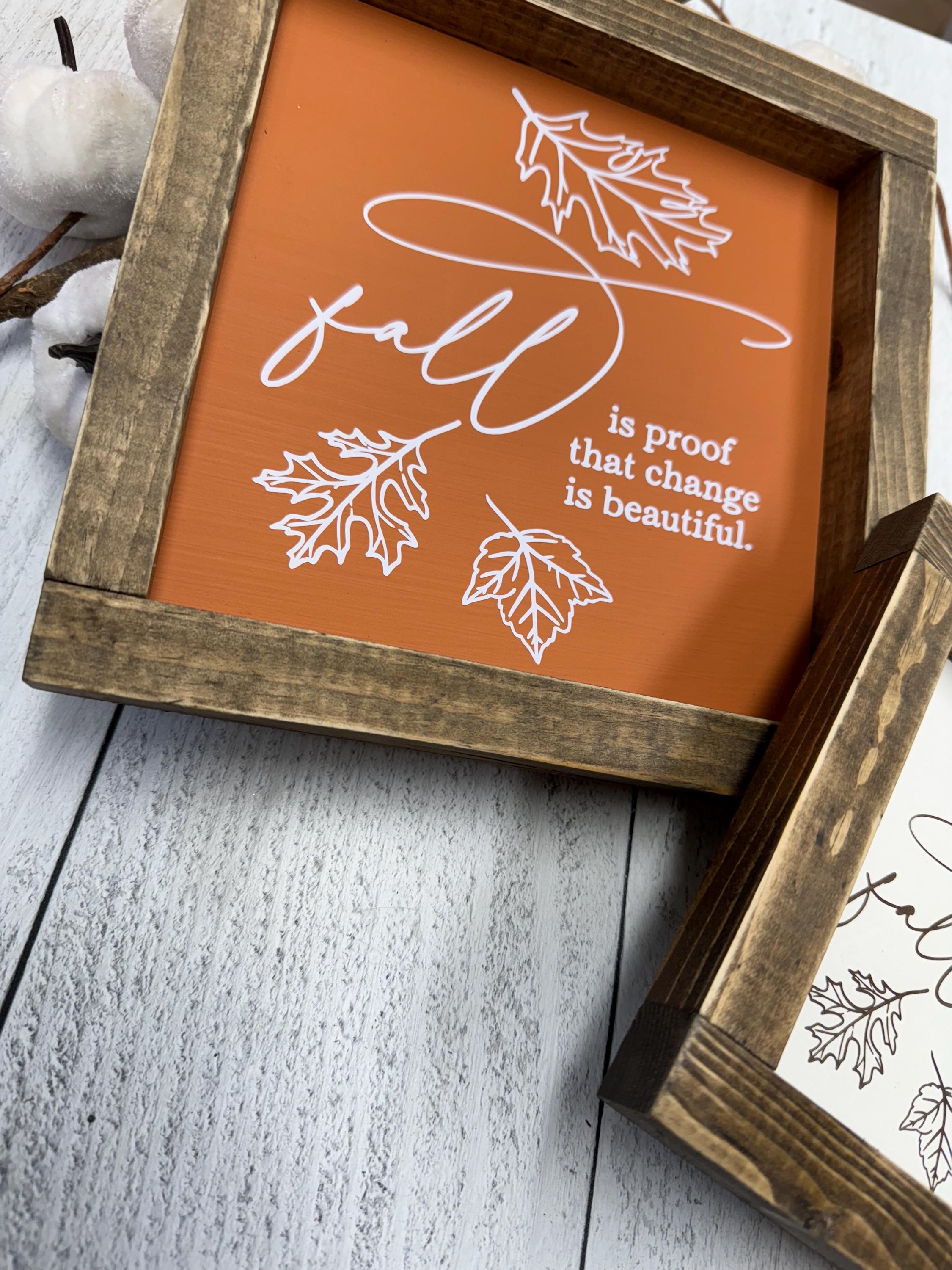 Farmhouse Fall Decor Sign: Rustic Autumn Leaves - "fall is Proof" - Etsy
