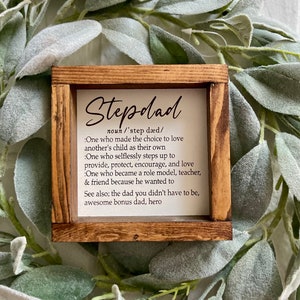 Stepdad Fathers Day Definition Sign - Step Dad Gift - Bonus Dad gift