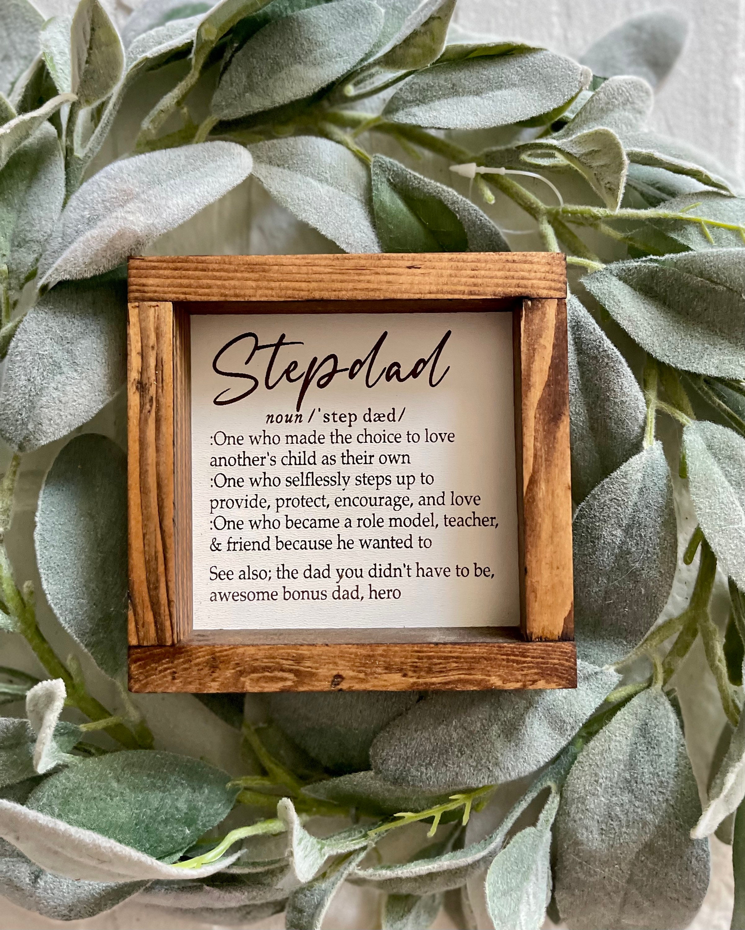 Stepdad Fathers Day Definition Sign - Step Dad Gift - Bonus Dad gift