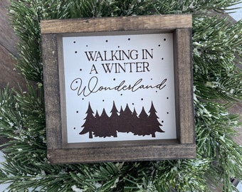 Walking in a Winter Wonderland Farmhouse Winter Sign - Vintage Winter Decor
