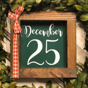 Farmhouse Tiered Tray Decor, December 25 Sign