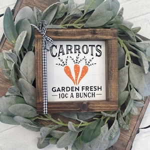 Easter Carrots Farmhouse Garden Springtime Decor Sign