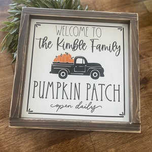 Custom Family Name Pumpkin Patch Sign - Fall Decor Last Name Sign