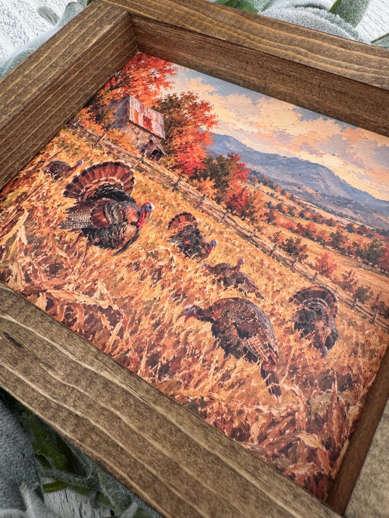 Vintage Turkey Fall Wooden Sign, Rustic Thanksgiving Farmhouse Decor ...