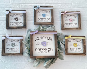 Cottontail Coffee Farmhouse Easter Coffee Bar Decor Sign