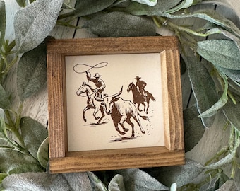 Western Cowboy Wooden Decor Sign