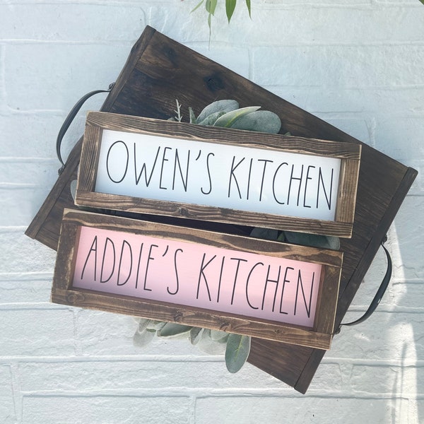 Personalized Kid's Kitchen Sign - Kids Home Decor - Play Kitchen Accessories Kid's Farmhouse