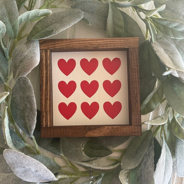 Farmhouse Hearts Decor Sign