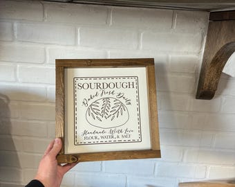Sourdough Farmhouse Style Sign - Bread Baker Gift - Homestead Kitchen Decor