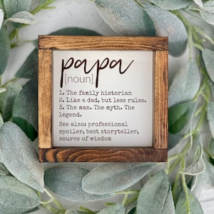 Papa Definition Sign - papa gift - Wooden Engraved sign decor - Father&#39;s Day Gift