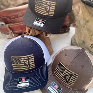 Richardson Lineman Flag Patch Hat - Lineman Gift - American Lineman - Richardson 112