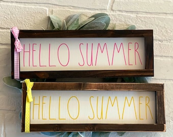 Hello Summer Farmhouse Decor Sign
