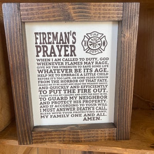 Fireman&#39;s Prayer Sign - Fireman Family Gift Decor