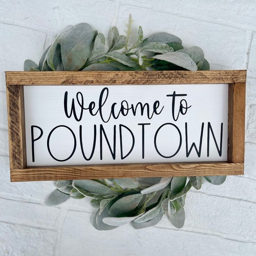to Poundtown Canvas Sign Funny Bedroom Sign Above Etsy
