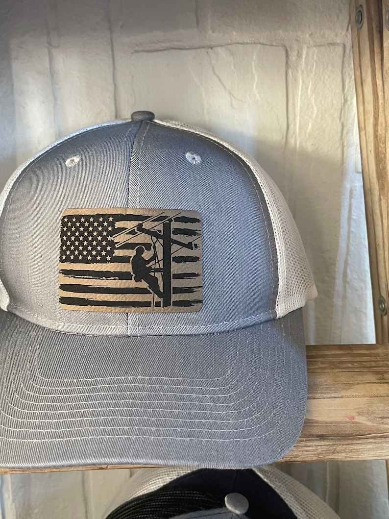 American Flag Lineman Hat Lineman Gift Snapback Trucker Hat - Etsy