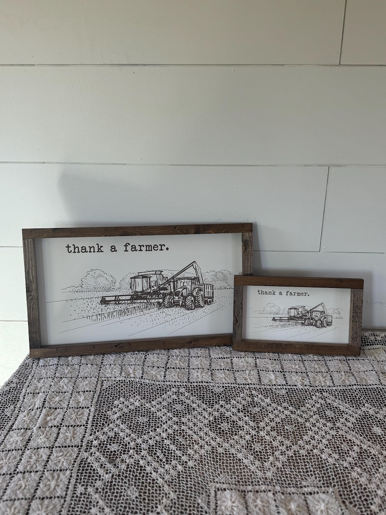 Thank a Farmer Farmhouse Decor Sign - Farming Family Gift image 3