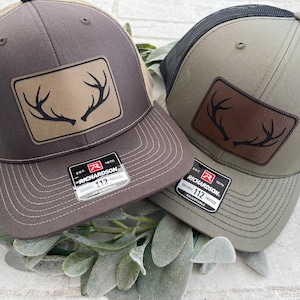 Richardson 112 Antler Hat - Deer Hunter Gift - Men's SnapBack Adjustable Hat - Trucker Hat