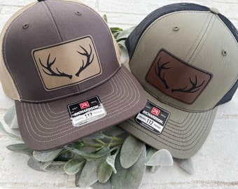 Richardson 112 Antler Hat - Deer Hunter Gift - Men's SnapBack Adjustable Hat - Trucker Hat