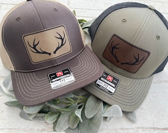 Richardson 112 Antler Hat - Deer Hunter Gift - Men's SnapBack Adjustable Hat - Trucker Hat