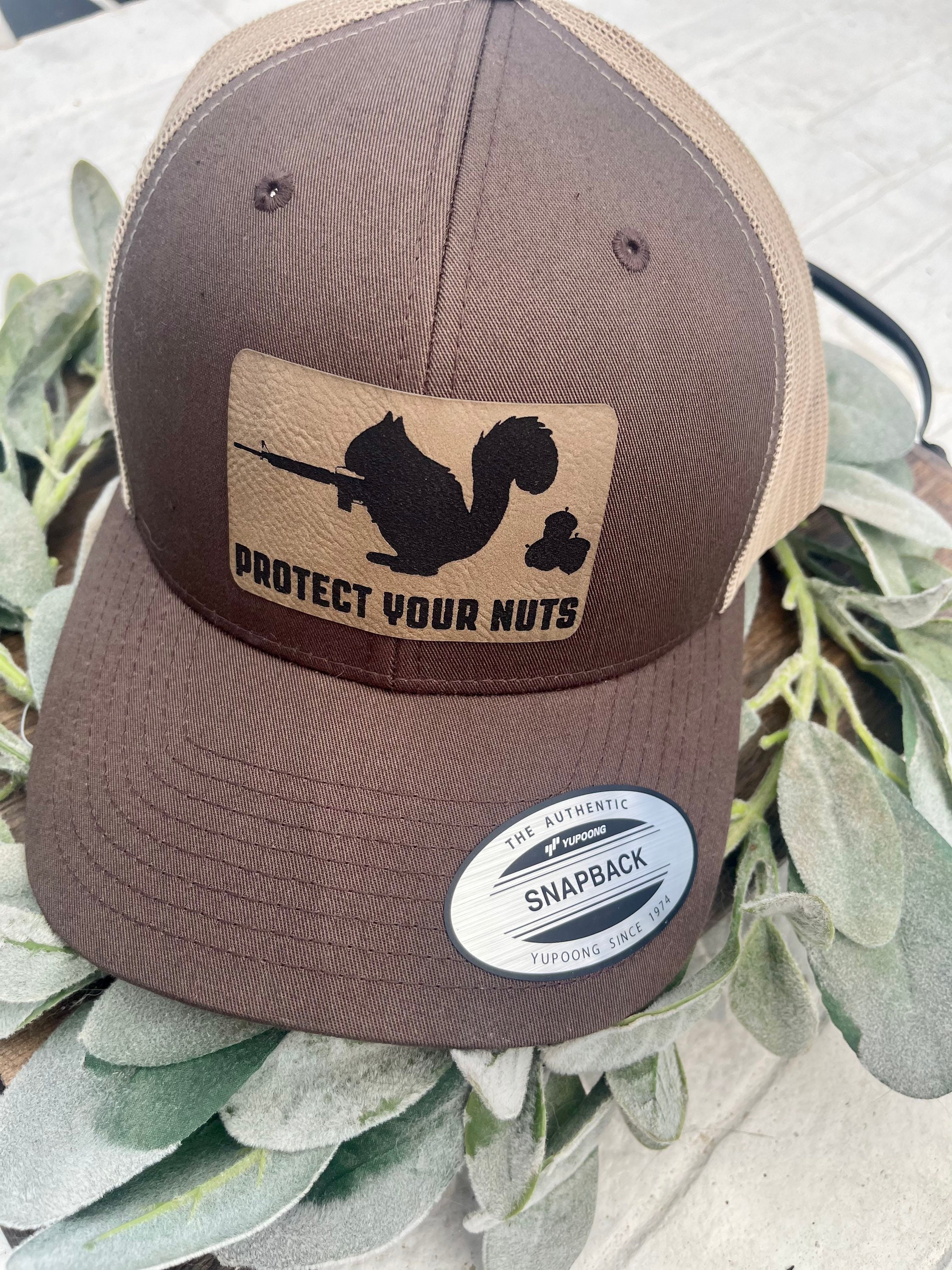 Protect Your Nuts Funny Men's Hat Squirrel Hat Snapback Trucker